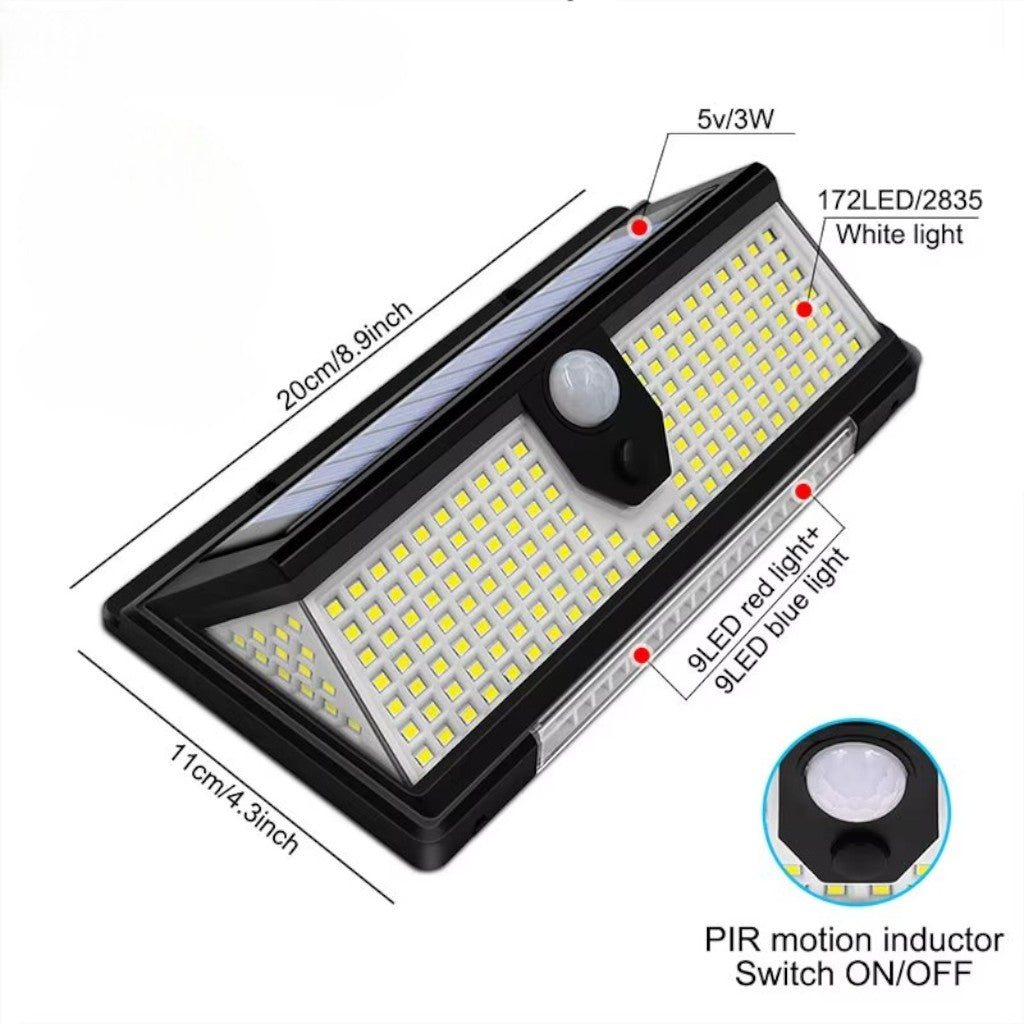 Solar Outdoor Wall Light LED PIR Motion Sensor IP65