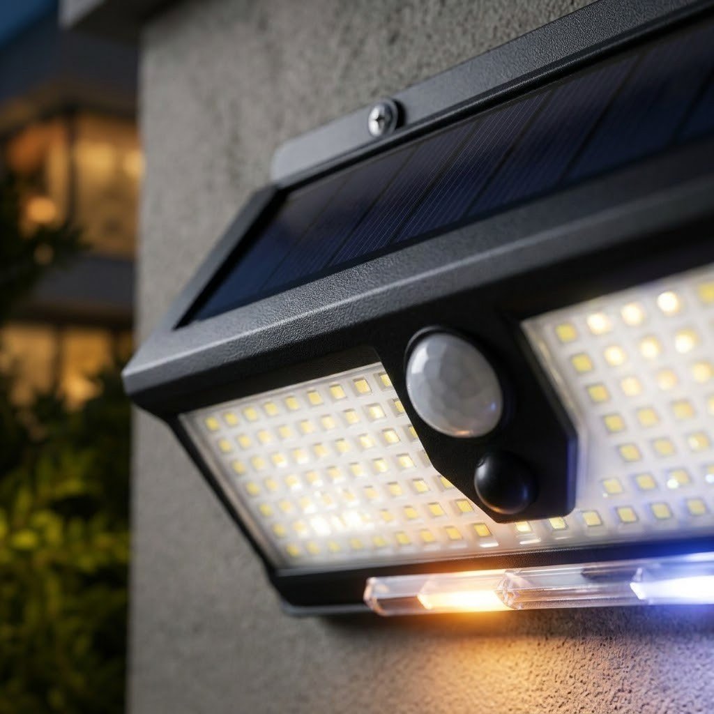 Solar Outdoor Wall Light LED PIR Motion Sensor IP65 - Lattea Global