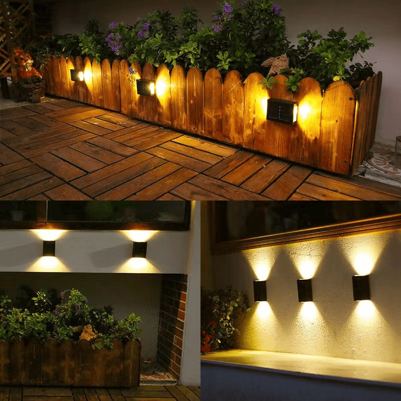 Solar Panel Powered LED Wall Lights for Outdoor - Lattea Global
