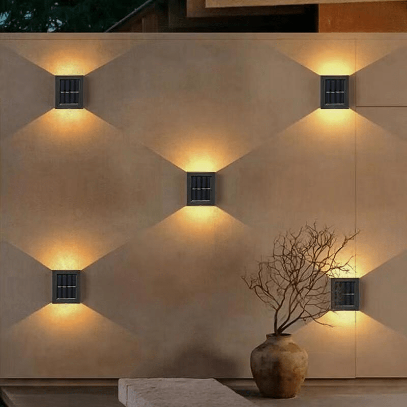 Solar Panel Powered LED Wall Lights for Outdoor - Lattea Global