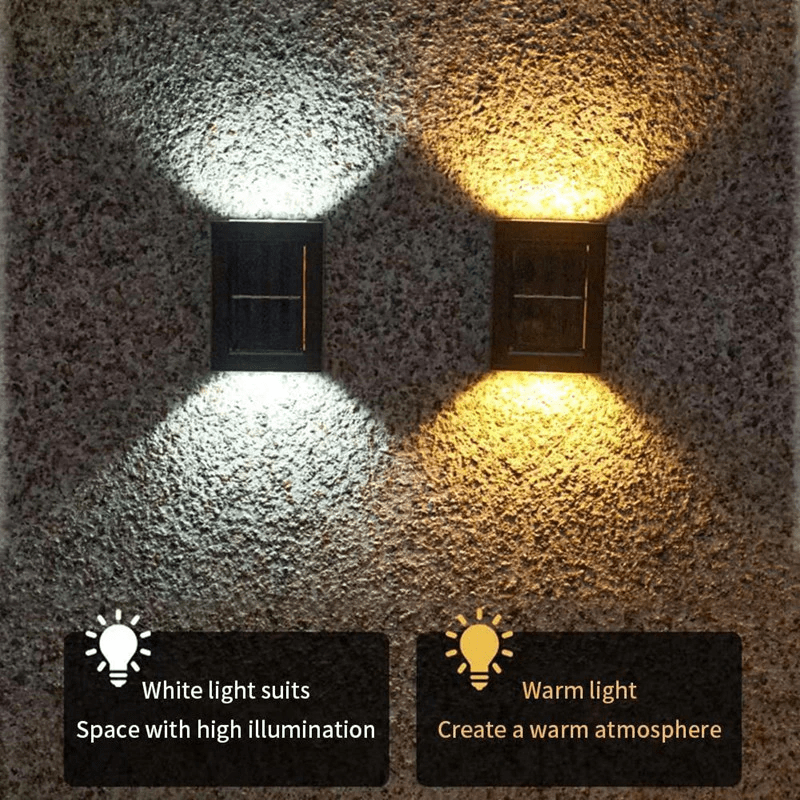 Solar Panel Powered LED Wall Lights for Outdoor - Lattea Global