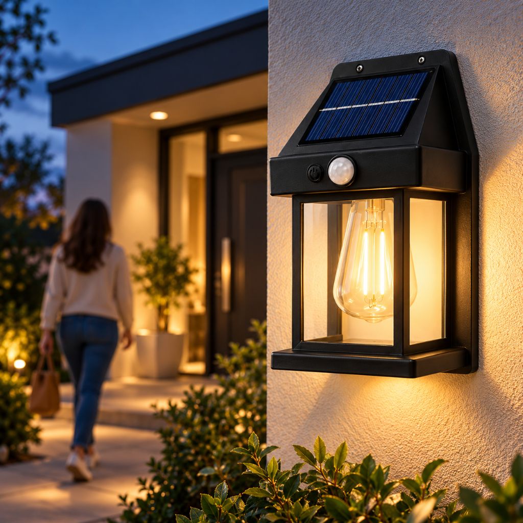 Solar PIR Motion Sensor Outdoor Wall Lantern