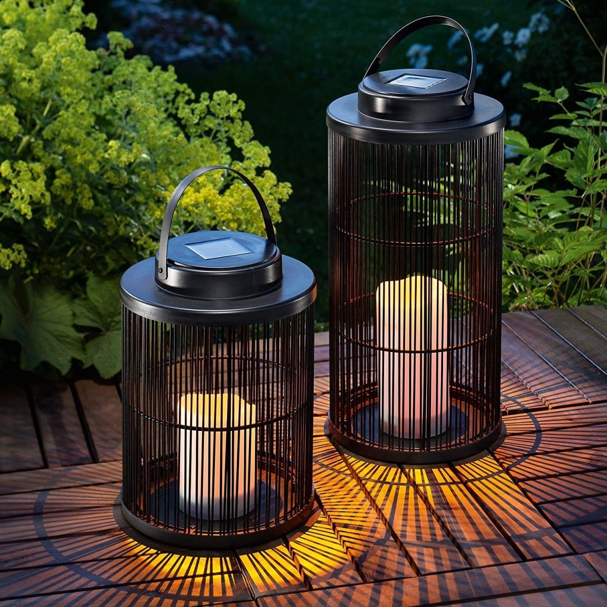 Solar - Powered Woven Lantern for Outdoor Spaces - Lattea Global