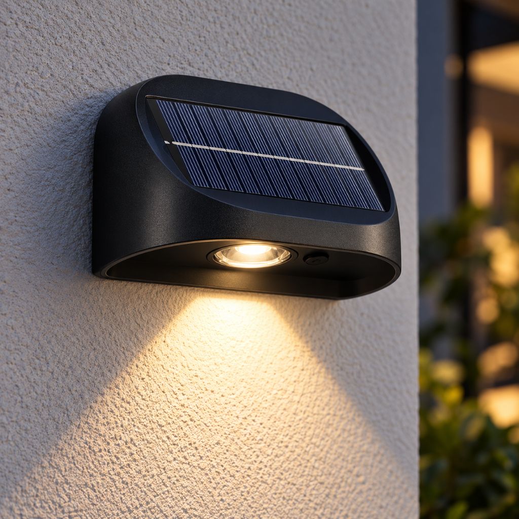 Solar RGB LED Outdoor Wall Light with 10 Lighting Modes IP65