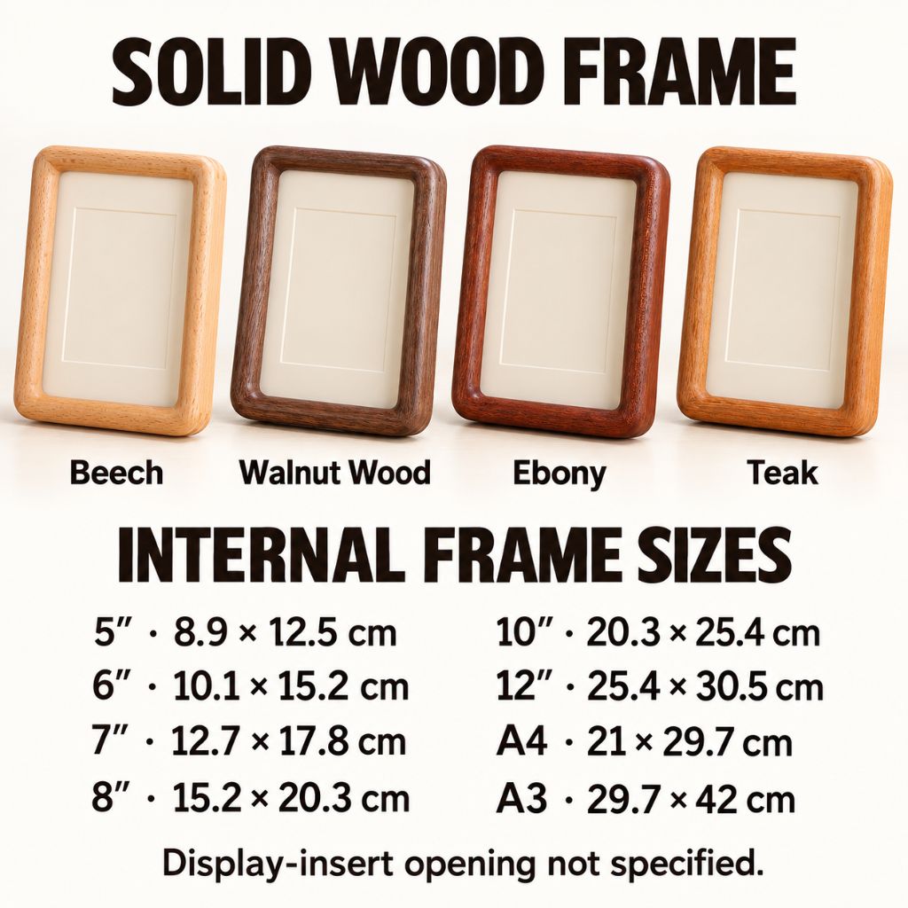 Solid Wood Mortise and Tenon Photo Frame with Rounded Edges