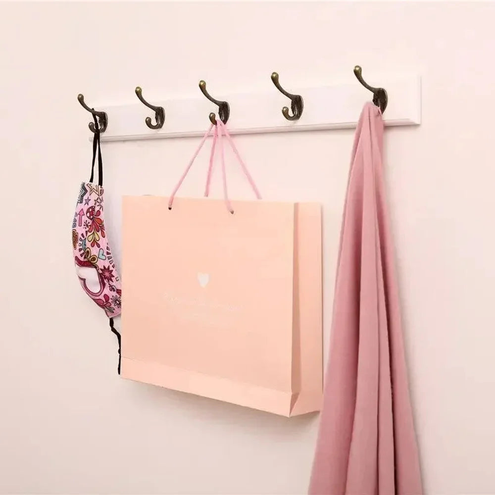 Solid wood wall coats and hats rack with hooks hallway storage - view 19