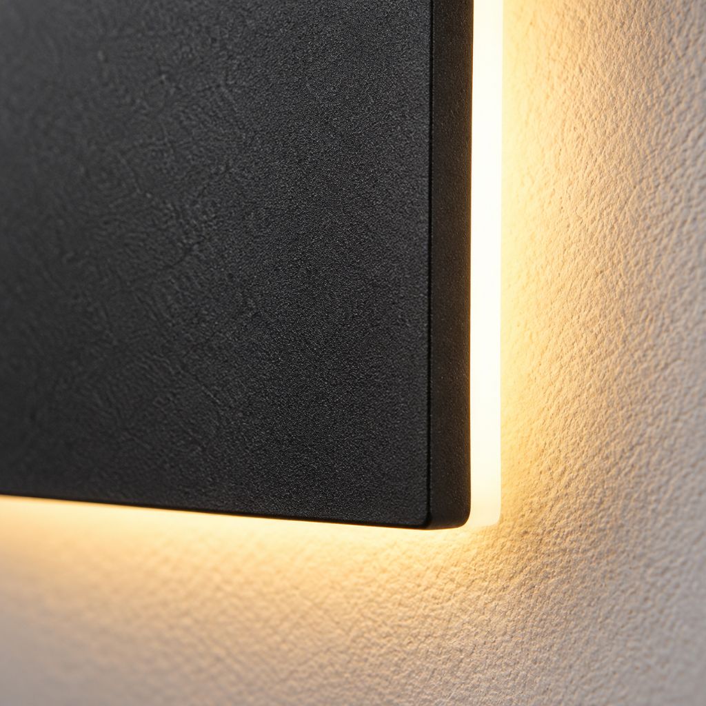Square Backlit Aluminium Outdoor LED Wall Light IP65 12W