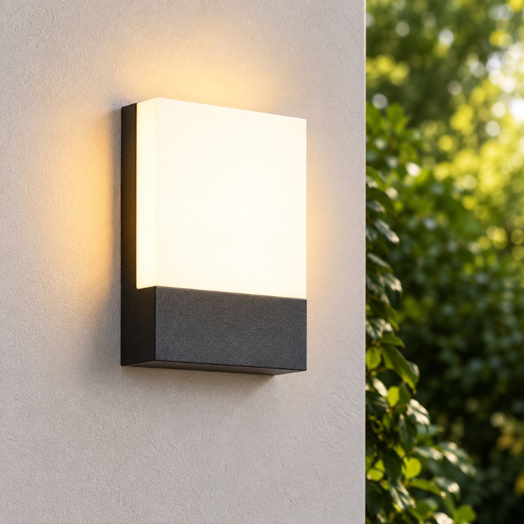 Square IP65 LED Outdoor Wall Light with PC Diffuser