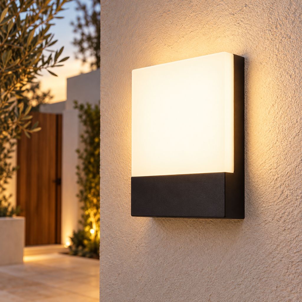 Square IP65 LED Outdoor Wall Light with PC Diffuser