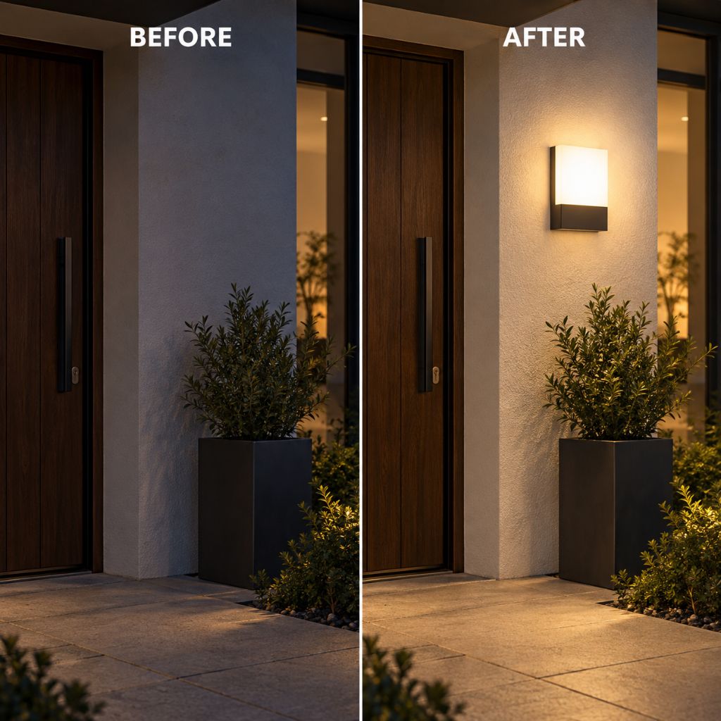 Square IP65 LED Outdoor Wall Light with PC Diffuser