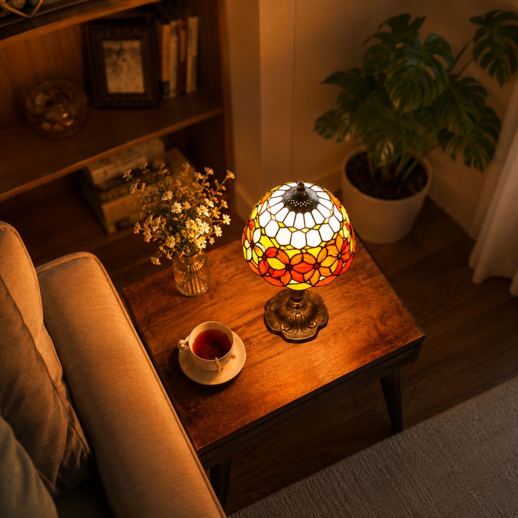 Stained Glass Colorful Desk Lamp