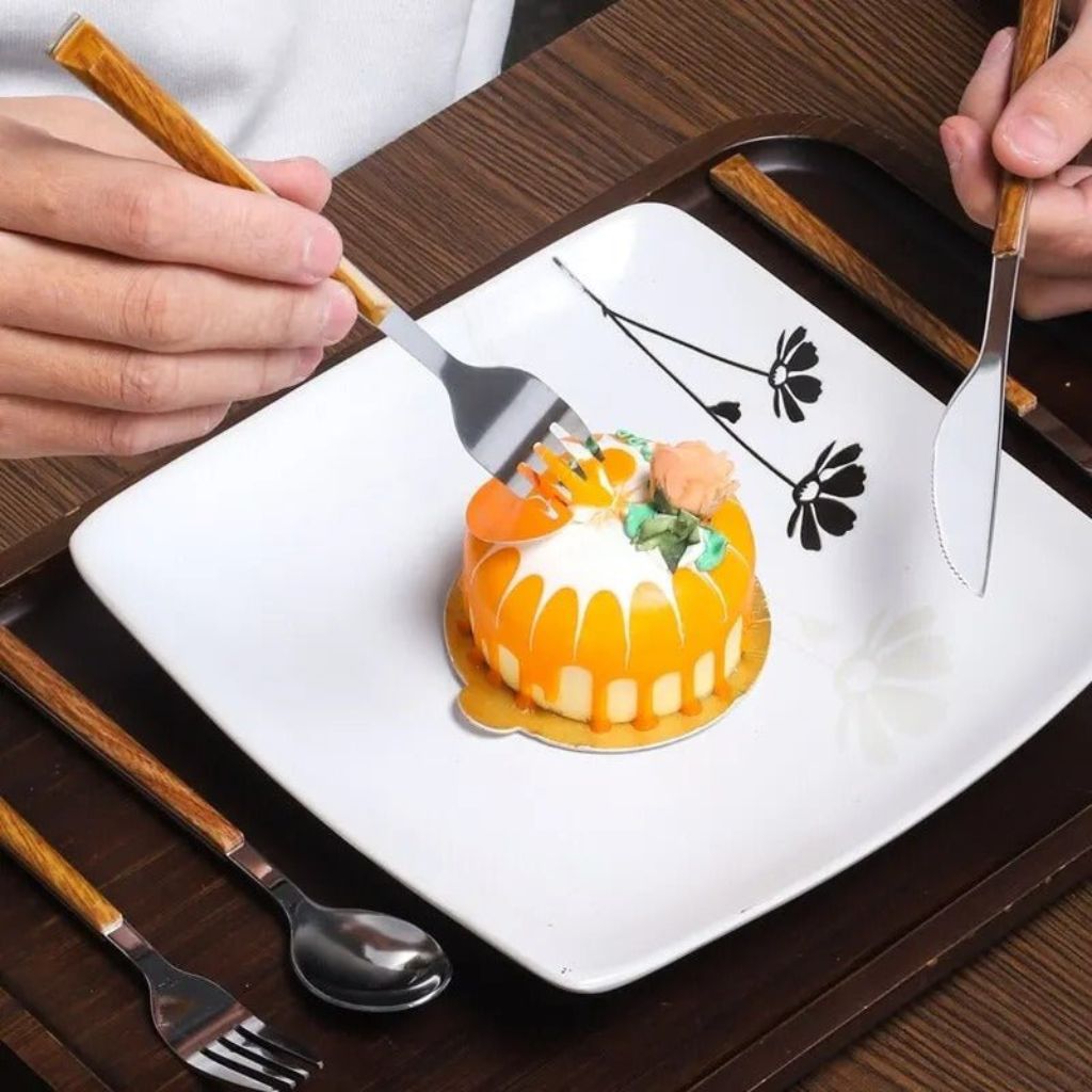 Stainless Steel Cutlery Set with Wood Handle
