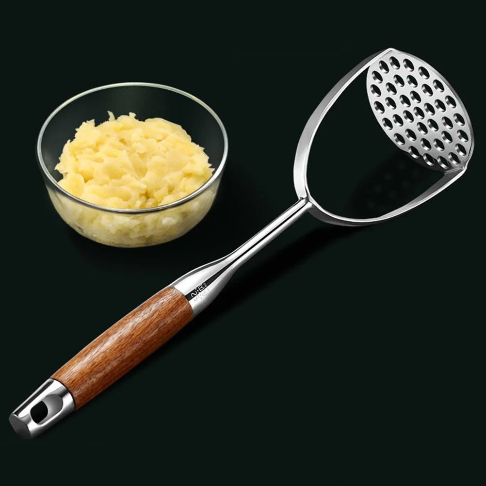 Stainless Steel Potato Masher with Wooden Handles - Lattea Global