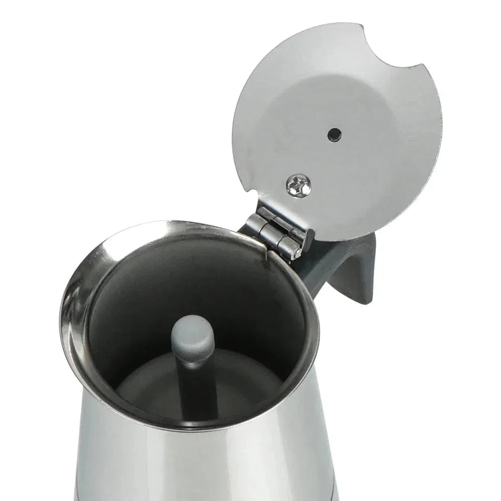 Stainless steel stovetop italian coffee moka pot – view 7