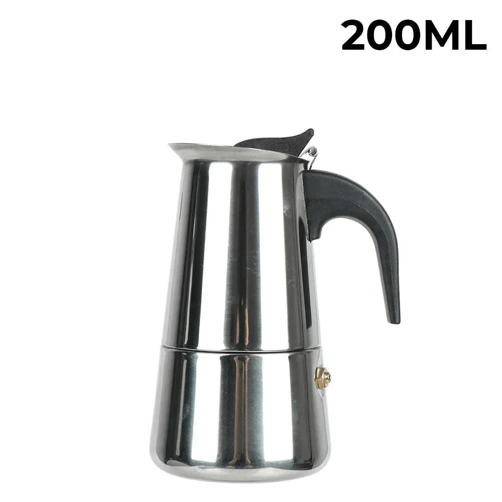Stainless steel stovetop italian coffee moka pot – view 9