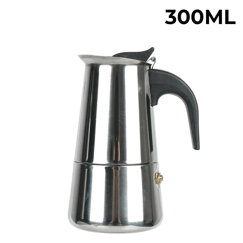Stainless steel stovetop italian coffee moka pot – view 10