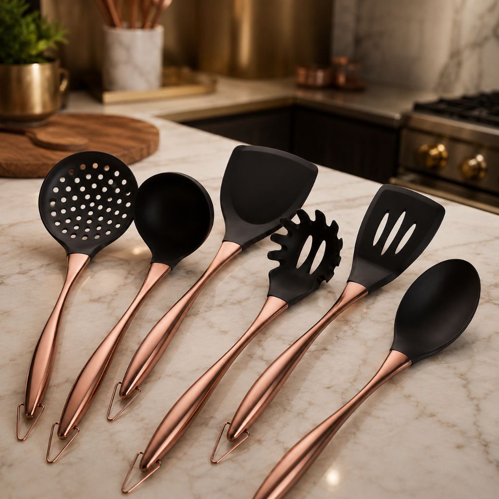 Stainless Steel Utensil Set with Non-Stick Surface Lattea