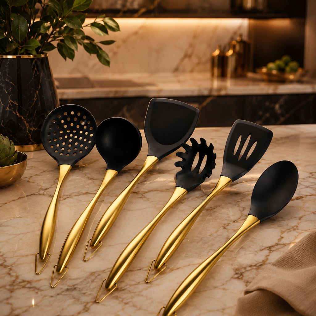 Stainless Steel Utensil Set with Non-Stick Surface Lattea