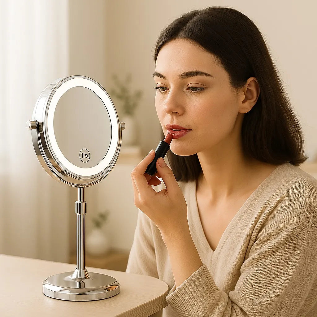 Standing LED Makeup Mirror for Bathroom