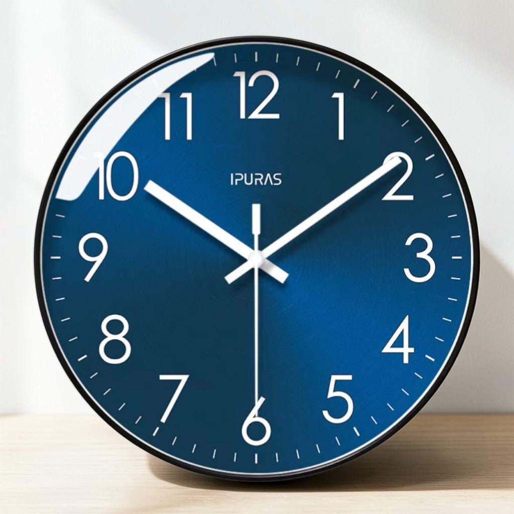 Stellar Blue Silent Quartz Modern Wall Clock - Lattea Global