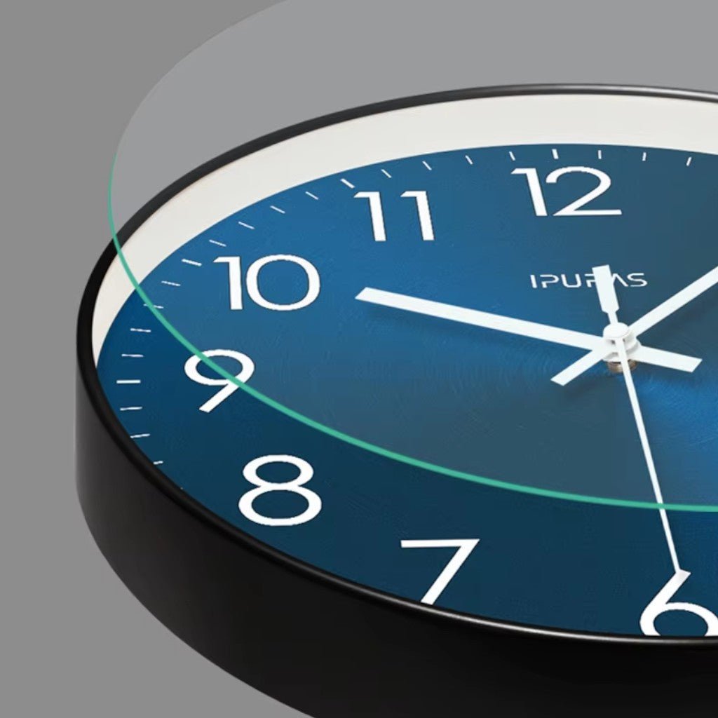 Stellar Blue Silent Quartz Modern Wall Clock - Lattea Global