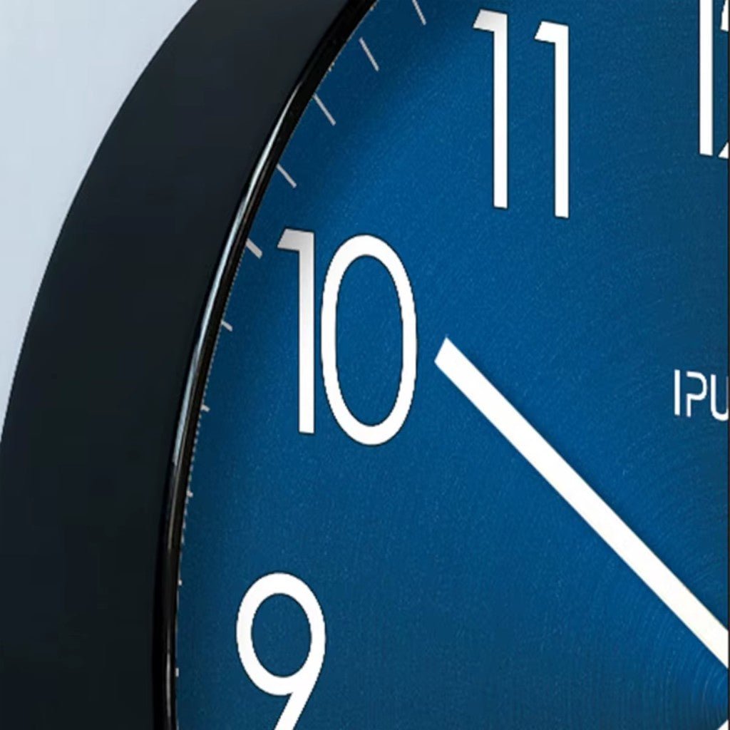 Stellar Blue Silent Quartz Modern Wall Clock - Lattea Global