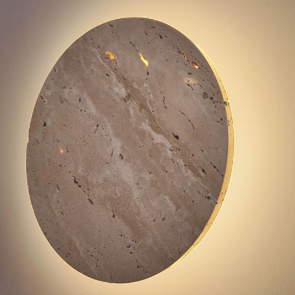 Stone-Inspired Round Wall Lamp