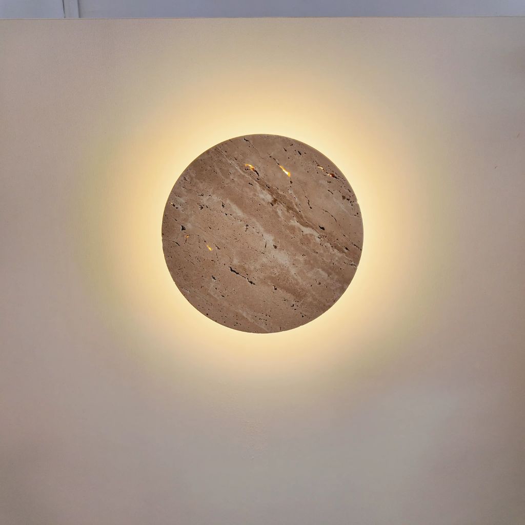 Stone-Inspired Round Wall Lamp