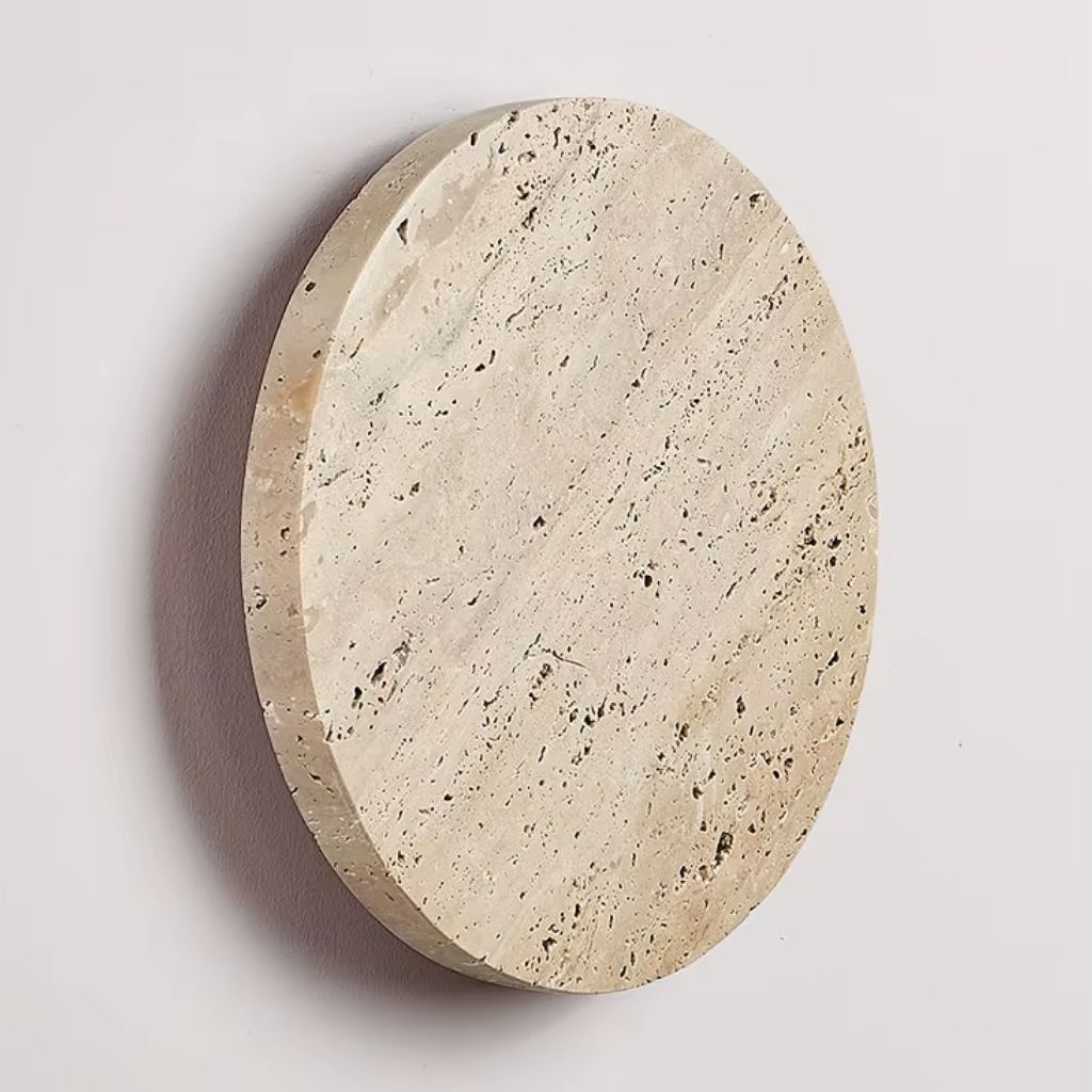 Stone-Inspired Round Wall Lamp