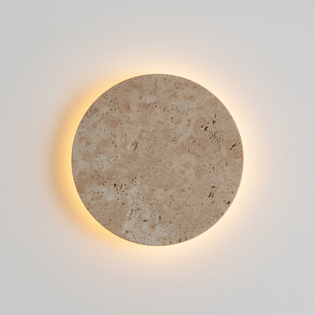 Stone-Inspired Round Wall Lamp