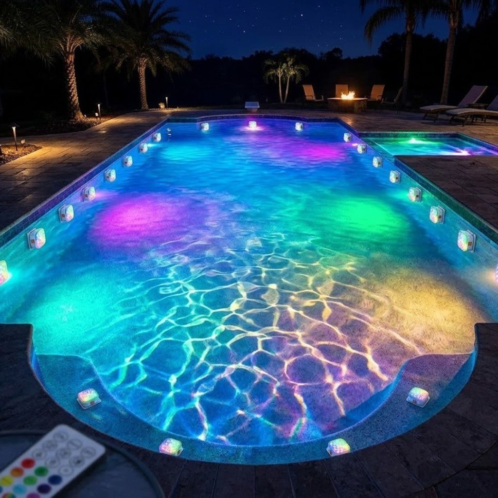 Submersible Pool Light Rechargeable RGB LED with Remote Control - Lattea Global