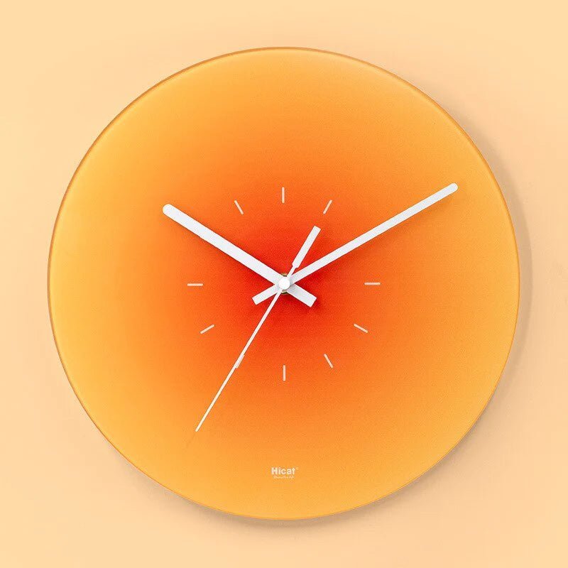 SunAura - Luxury Sunset - Inspired Glass Wall Clock - Lattea Global