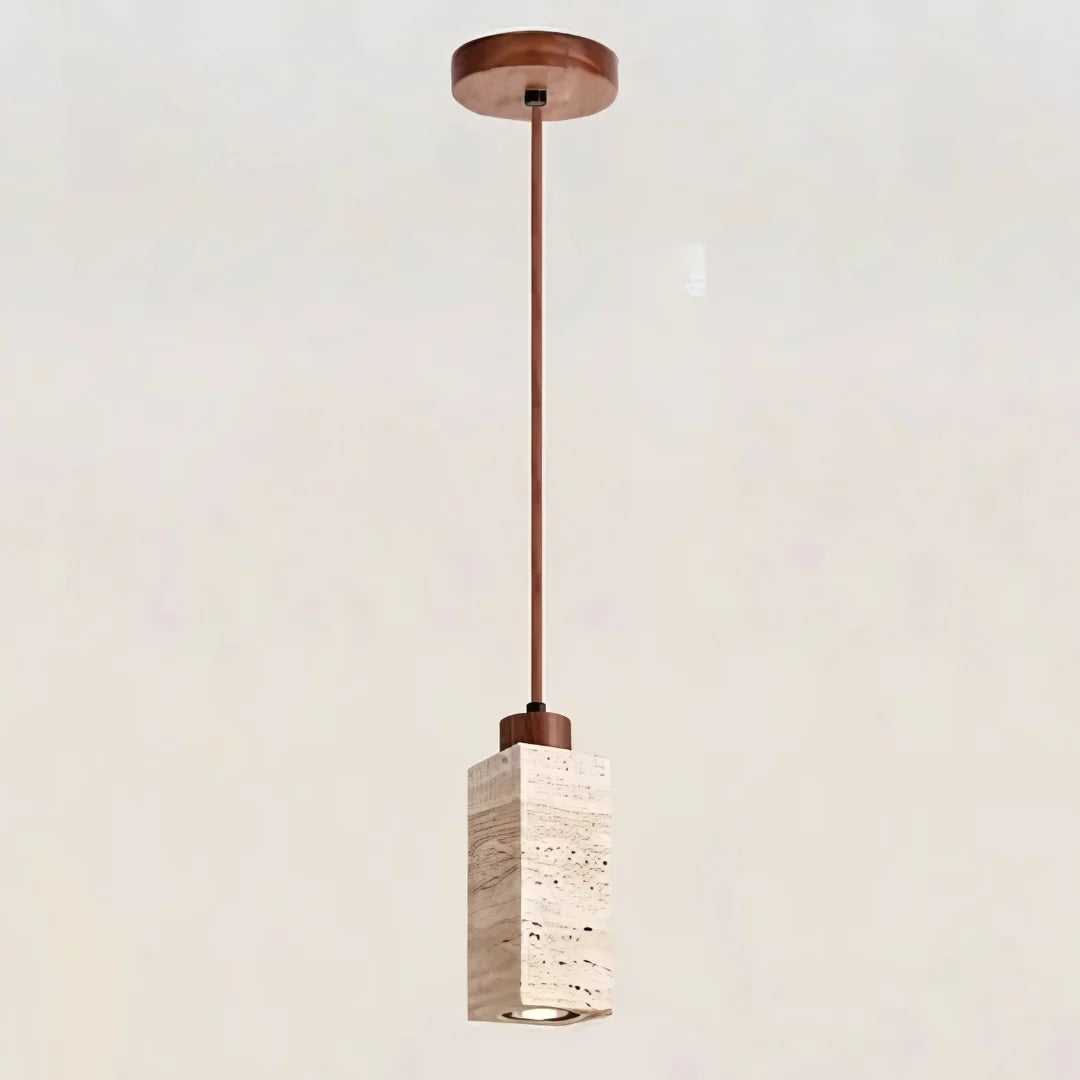 LumiTerra Travertine Pendant Light