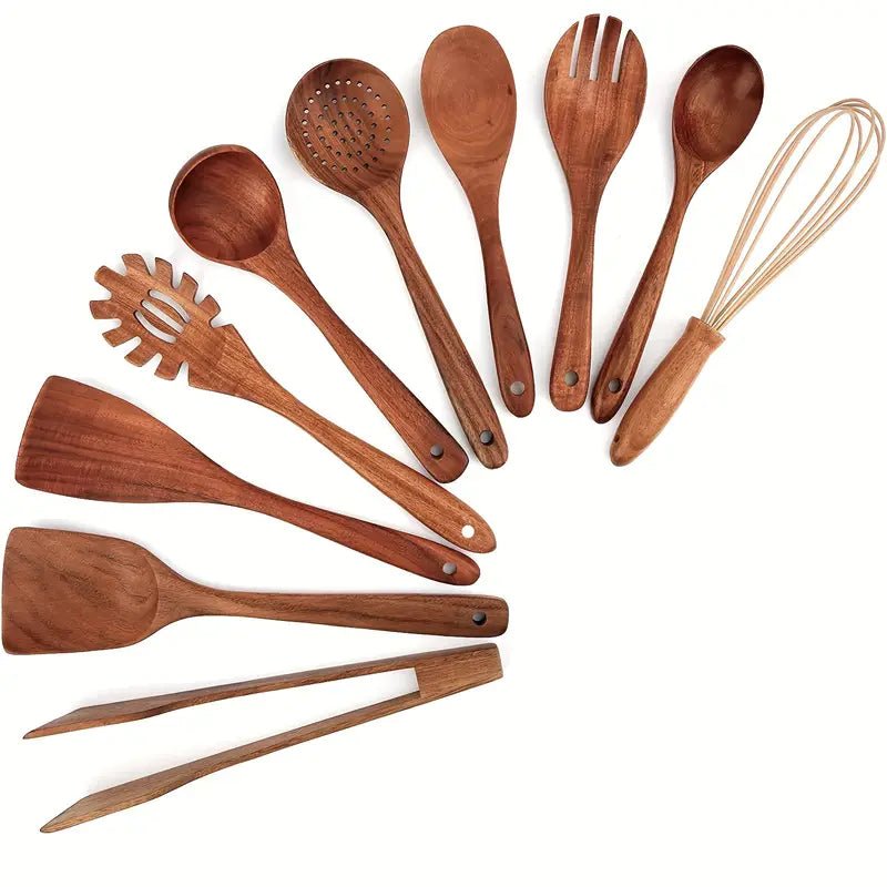 Teak Wooden Kitchen Utensils Set - Lattea Global