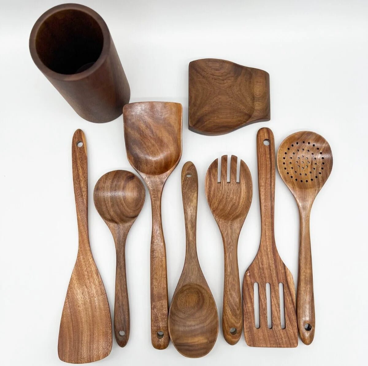 Teak Wooden Kitchen Utensils Set - Lattea Global
