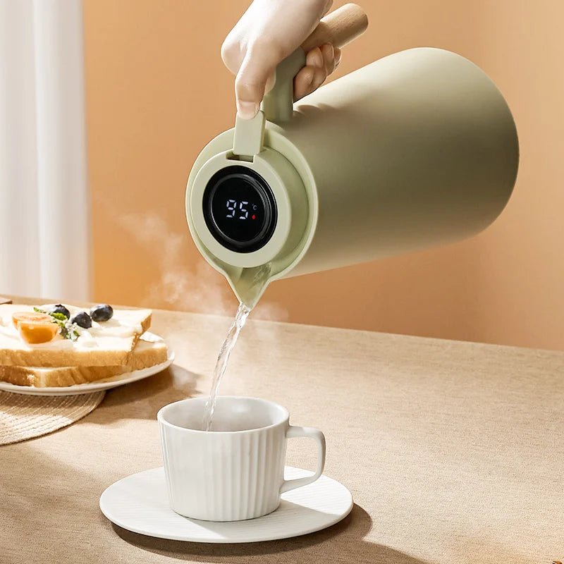 Thermal Jug with Temperature Display and Wooden Handle - Lattea Global