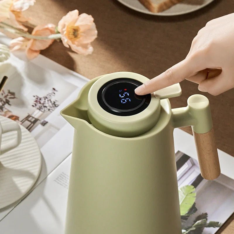 Thermal Jug with Temperature Display and Wooden Handle - Lattea Global