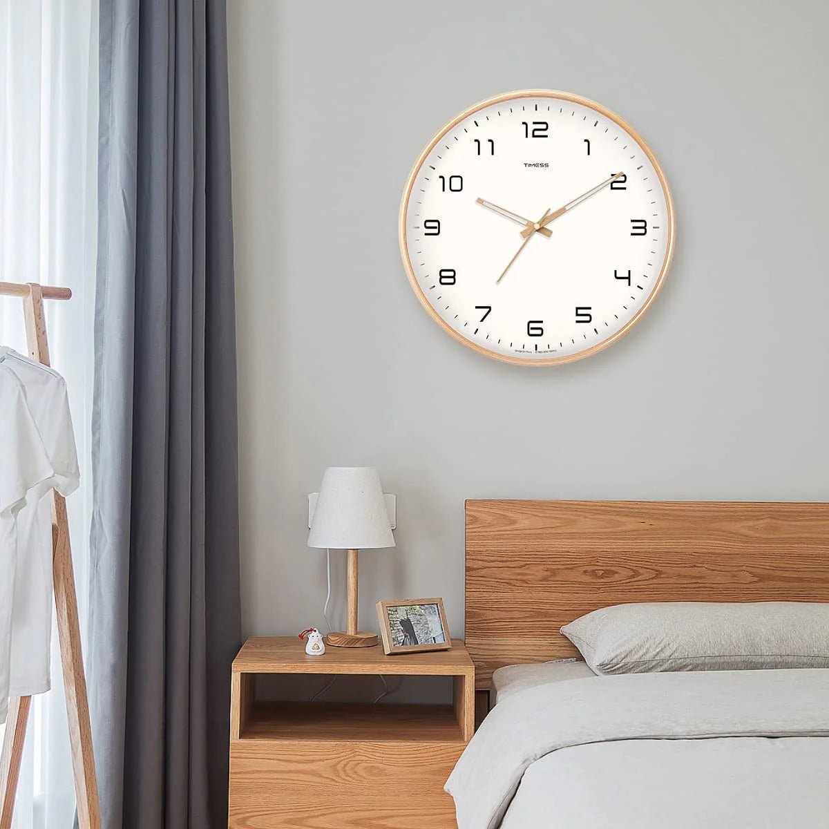TimelessWood - Solid Wood Analog Wall Clock with Minimalist Design - Lattea Global