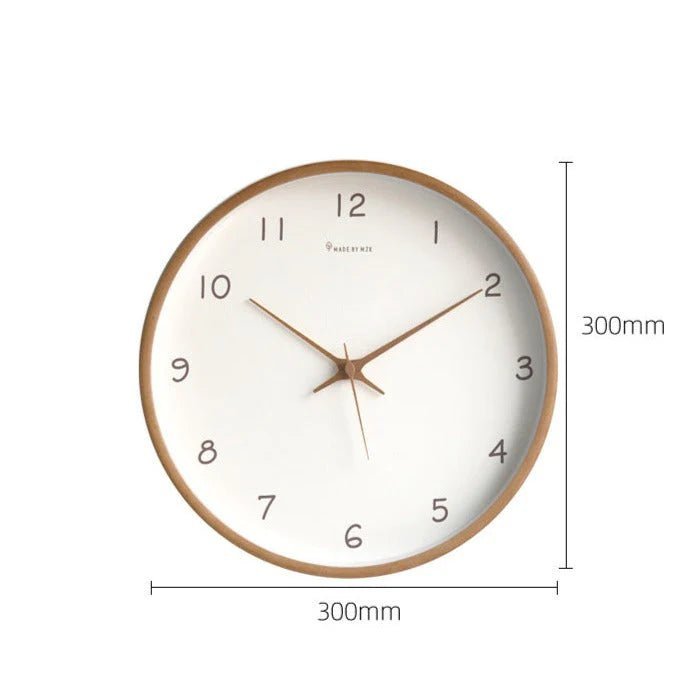 TimelessWood - Solid Wood Analog Wall Clock with Minimalist Design - Lattea Global