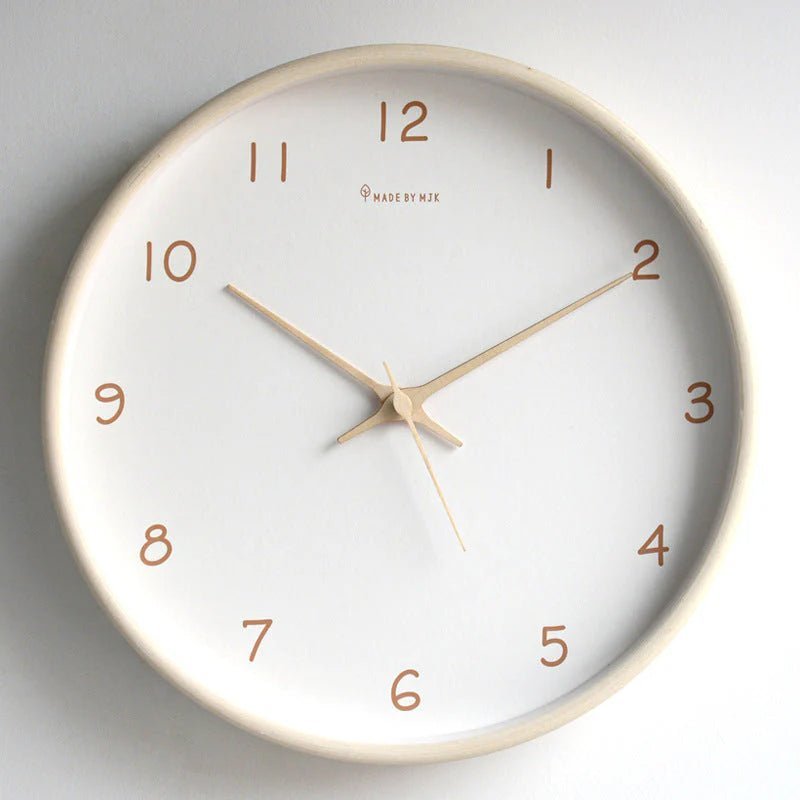 TimelessWood - Solid Wood Analog Wall Clock with Minimalist Design - Lattea Global