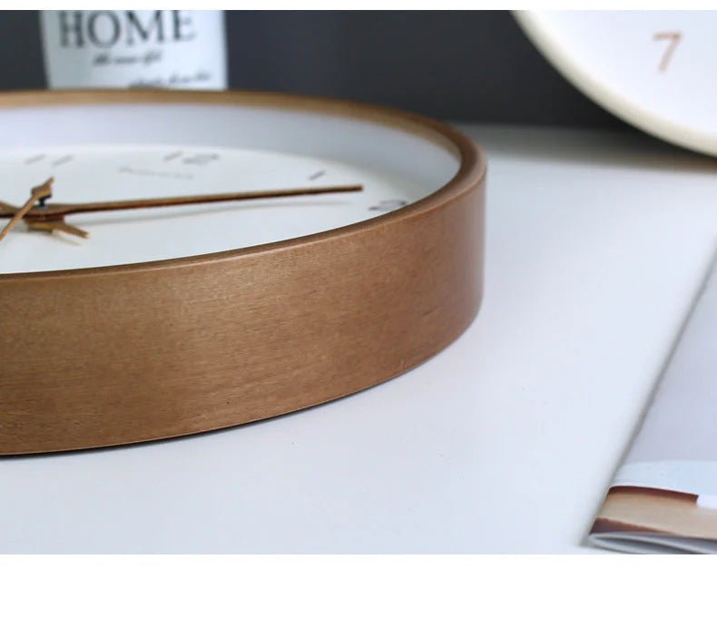 TimelessWood - Solid Wood Analog Wall Clock with Minimalist Design - Lattea Global