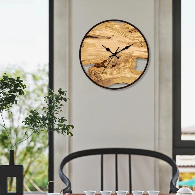 Transparent Wall Clock - Wood Design - Lattea Global