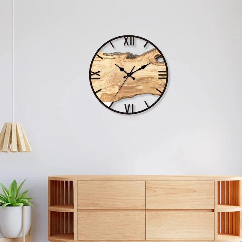 Transparent Wall Clock - Wood Design - Lattea Global