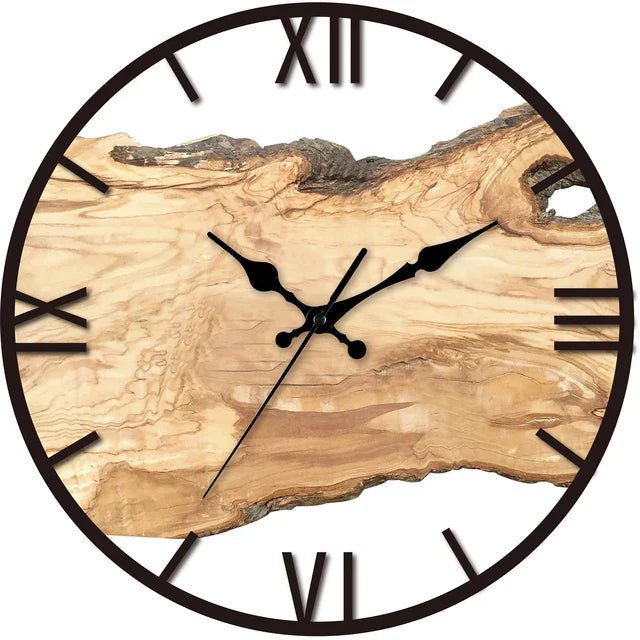 Transparent Wall Clock - Wood Design - Lattea Global
