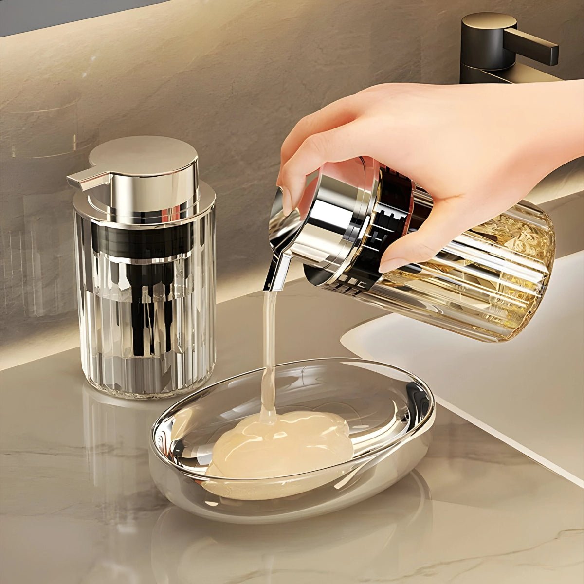 Trendy Striped Soap Dispenser - Lattea Global
