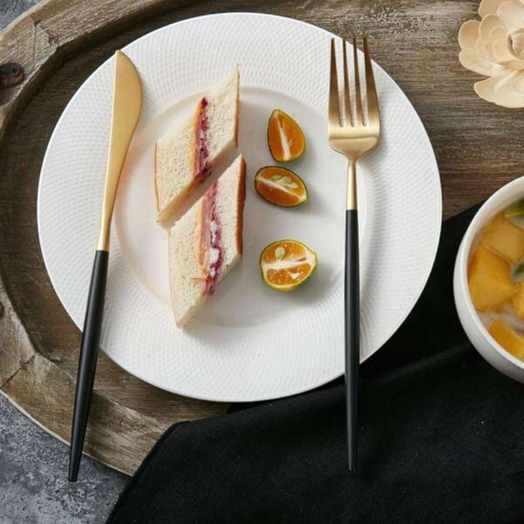 Two - Tone Handle Gold Cutlery Set - 30 Piece Flatware - Lattea Global