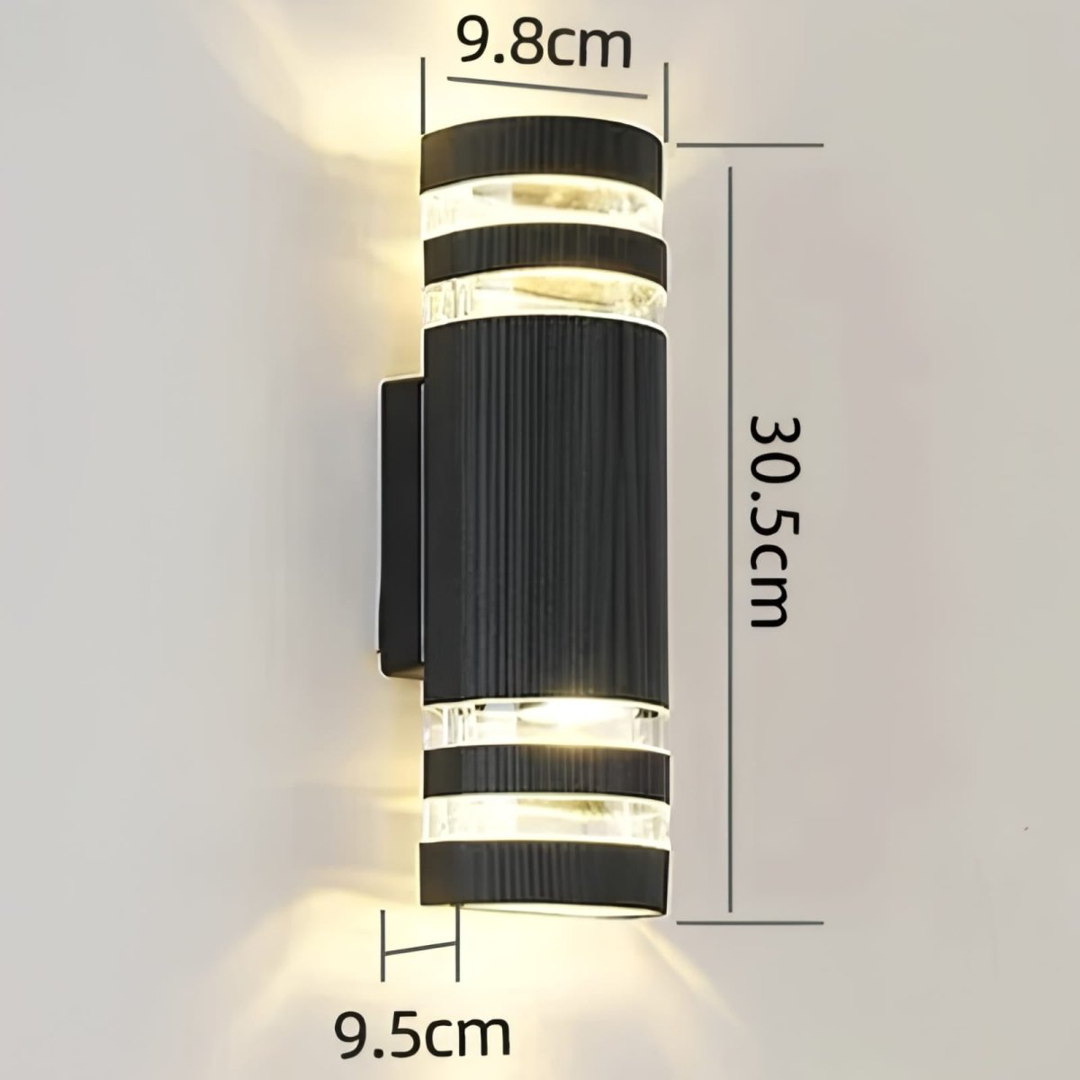 Up Down Black Outdoor Wall Sconce - Lattea Global