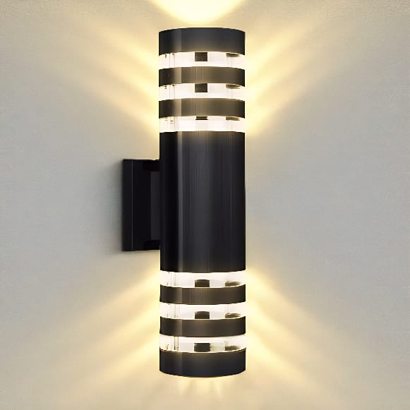 Up Down Black Outdoor Wall Sconce - Lattea Global