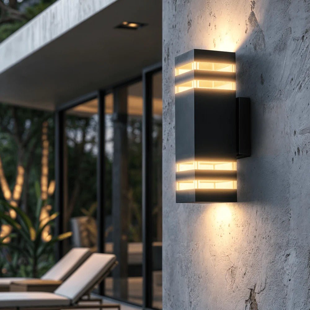 Up Down Black Outdoor Wall Sconce - Lattea Global
