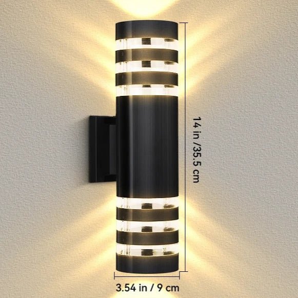Up Down Black Outdoor Wall Sconce - Lattea Global